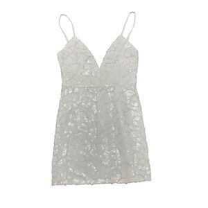 HUTCH  White Zuri‎ Sequin Mini Dress Women's Size 2 New With Tag! Brides Showers